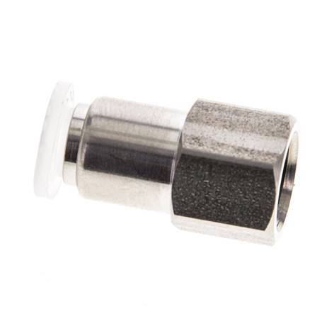 6mm x G1/8'' Push-in Fitting with Female Threads Stainless Steel/PA EPDM/PTFE