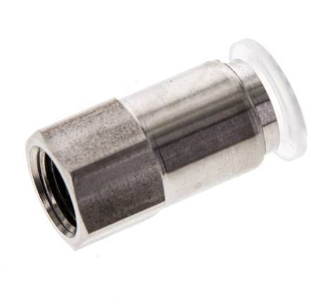 8mm x G1/8'' Push-in Fitting with Female Threads Stainless Steel/PA EPDM/PTFE