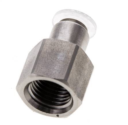 6mm x G1/4'' Push-in Fitting with Female Threads Stainless Steel/PA EPDM/PTFE