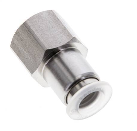 8mm x G1/4'' Push-in Fitting with Female Threads Stainless Steel/PA EPDM/PTFE
