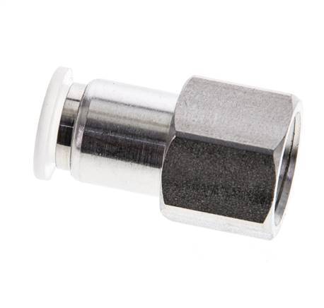 8mm x G1/4'' Push-in Fitting with Female Threads Stainless Steel/PA EPDM/PTFE
