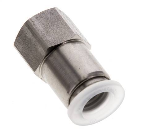 10mm x G1/4'' Push-in Fitting with Female Threads Stainless Steel/PA EPDM/PTFE