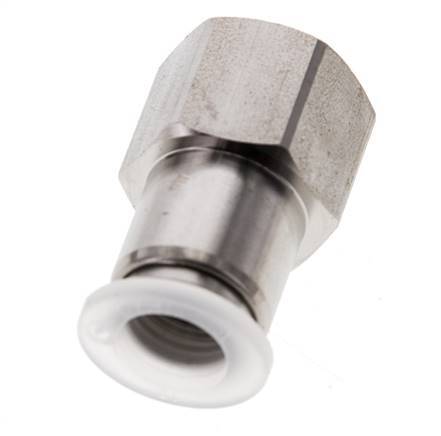 10mm x G3/8'' Push-in Fitting with Female Threads Stainless Steel/PA EPDM/PTFE