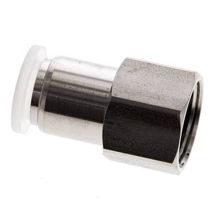10mm x G3/8'' Push-in Fitting with Female Threads Stainless Steel/PA EPDM/PTFE
