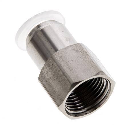 10mm x G3/8'' Push-in Fitting with Female Threads Stainless Steel/PA EPDM/PTFE