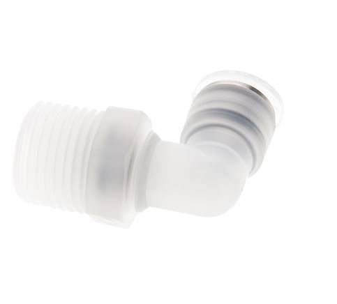 10mm x R1/2'' 90deg Elbow Push-in Fitting with Male Threads PA EPDM/PTFE Rotatable