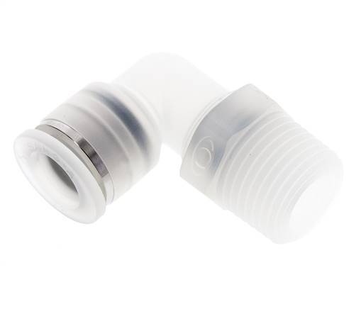 12mm x R1/2'' 90deg Elbow Push-in Fitting with Male Threads PA EPDM/PTFE Rotatable