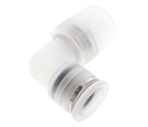 12mm x R1/2'' 90deg Elbow Push-in Fitting with Male Threads PA EPDM/PTFE Rotatable