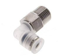 6mm x R1/4'' 90deg Elbow Push-in Fitting with Male Threads PA/Stainless Steel EPDM/PTFE Rotatable