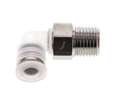 6mm x R1/4'' 90deg Elbow Push-in Fitting with Male Threads PA/Stainless Steel EPDM/PTFE Rotatable