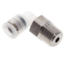 6mm x R1/4'' 90deg Elbow Push-in Fitting with Male Threads PA/Stainless Steel EPDM/PTFE Rotatable