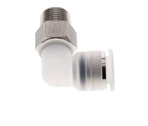12mm x R3/8'' 90deg Elbow Push-in Fitting with Male Threads PA/Stainless Steel EPDM/PTFE Rotatable