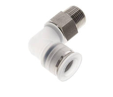 12mm x R3/8'' 90deg Elbow Push-in Fitting with Male Threads PA/Stainless Steel EPDM/PTFE Rotatable