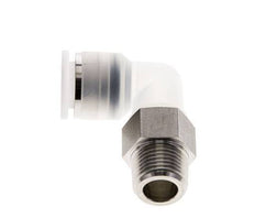 12mm x R3/8'' 90deg Elbow Push-in Fitting with Male Threads PA/Stainless Steel EPDM/PTFE Rotatable