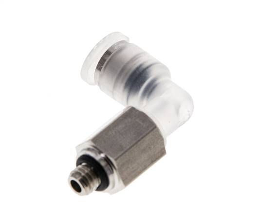 4mm x M 5 90deg Elbow Push-in Fitting with Male Threads PA/Stainless Steel EPDM Rotatable