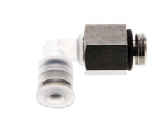 4mm x G1/8'' 90deg Elbow Push-in Fitting with Male Threads PA/Stainless Steel EPDM Rotatable