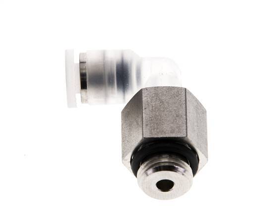 4mm x G1/8'' 90deg Elbow Push-in Fitting with Male Threads PA/Stainless Steel EPDM Rotatable