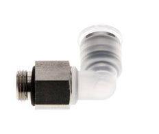 6mm x G1/8'' 90deg Elbow Push-in Fitting with Male Threads PA/Stainless Steel EPDM Rotatable