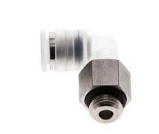 6mm x G1/8'' 90deg Elbow Push-in Fitting with Male Threads PA/Stainless Steel EPDM Rotatable