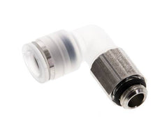 8mm x G1/8'' 90deg Elbow Push-in Fitting with Male Threads PA/Stainless Steel EPDM Rotatable