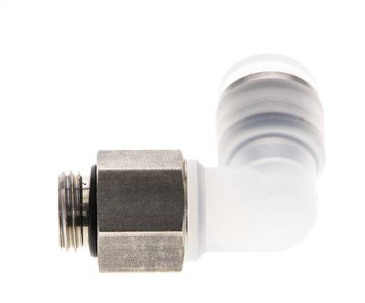10mm x G1/4'' 90deg Elbow Push-in Fitting with Male Threads PA/Stainless Steel EPDM Rotatable