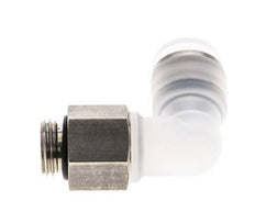 10mm x G1/4'' 90deg Elbow Push-in Fitting with Male Threads PA/Stainless Steel EPDM Rotatable
