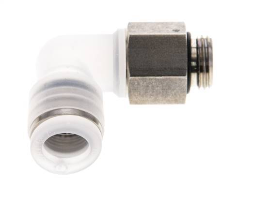 10mm x G1/4'' 90deg Elbow Push-in Fitting with Male Threads PA/Stainless Steel EPDM Rotatable