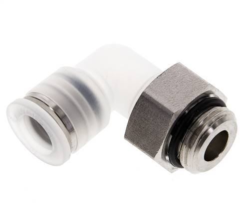10mm x G3/8'' 90deg Elbow Push-in Fitting with Male Threads PA/Stainless Steel EPDM Rotatable