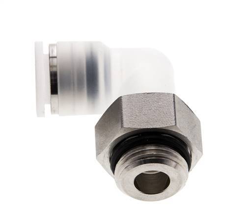 10mm x G3/8'' 90deg Elbow Push-in Fitting with Male Threads PA/Stainless Steel EPDM Rotatable