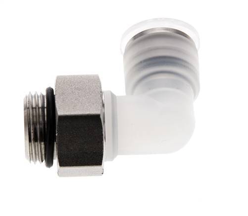 10mm x G3/8'' 90deg Elbow Push-in Fitting with Male Threads PA/Stainless Steel EPDM Rotatable