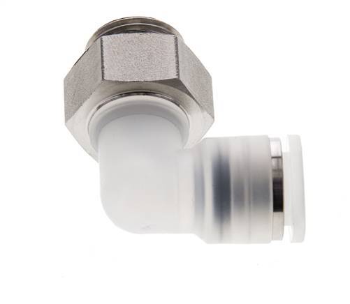 10mm x G3/8'' 90deg Elbow Push-in Fitting with Male Threads PA/Stainless Steel EPDM Rotatable