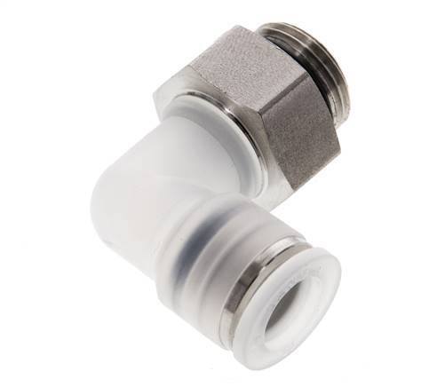 10mm x G3/8'' 90deg Elbow Push-in Fitting with Male Threads PA/Stainless Steel EPDM Rotatable