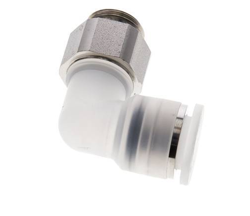 12mm x G3/8'' 90deg Elbow Push-in Fitting with Male Threads PA/Stainless Steel EPDM Rotatable