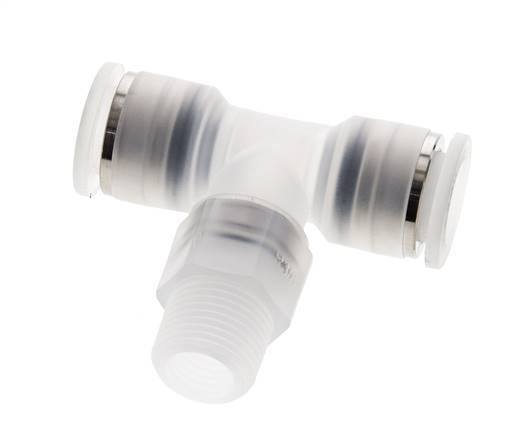 12mm x R3/8'' Inline Tee Push-in Fitting with Male Threads PA EPDM FDA Rotatable