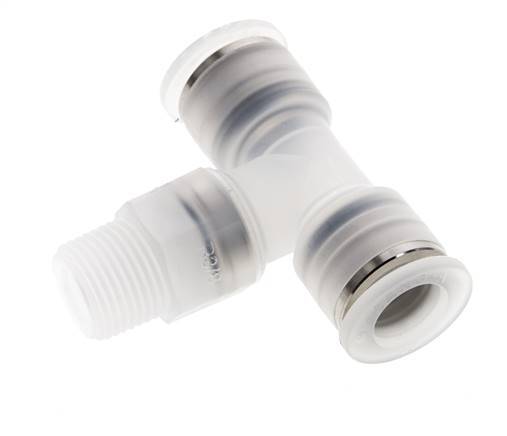 12mm x R3/8'' Inline Tee Push-in Fitting with Male Threads PA EPDM FDA Rotatable