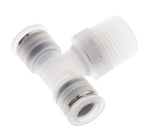10mm x R1/2'' Inline Tee Push-in Fitting with Male Threads PA EPDM FDA Rotatable