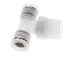 10mm x R1/2'' Inline Tee Push-in Fitting with Male Threads PA EPDM FDA Rotatable