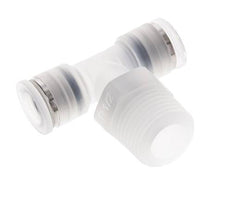 10mm x R1/2'' Inline Tee Push-in Fitting with Male Threads PA EPDM FDA Rotatable