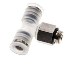 6mm x G1/8'' Inline Tee Push-in Fitting with Male Threads PA/Stainless Steel EPDM FDA Rotatable