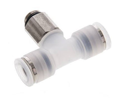 8mm x G1/8'' Inline Tee Push-in Fitting with Male Threads PA/Stainless Steel EPDM FDA Rotatable