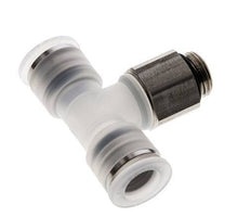 10mm x G1/4'' Inline Tee Push-in Fitting with Male Threads PA/Stainless Steel EPDM FDA Rotatable