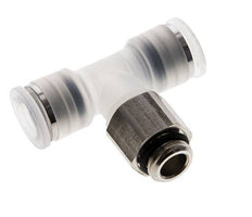 10mm x G1/4'' Inline Tee Push-in Fitting with Male Threads PA/Stainless Steel EPDM FDA Rotatable