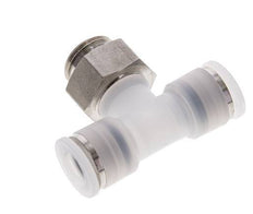 10mm x G3/8'' Inline Tee Push-in Fitting with Male Threads PA/Stainless Steel EPDM FDA Rotatable