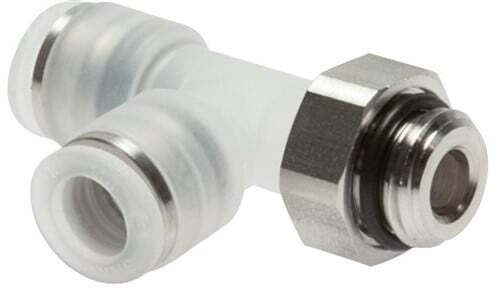 10mm x G3/8'' Right Angle Tee Push-in Fitting with Male Threads PA/Stainless Steel EPDM FDA Rotatable