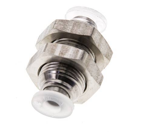 4mm Push-in Fitting Stainless Steel/PA EPDM/PTFE Bulkhead