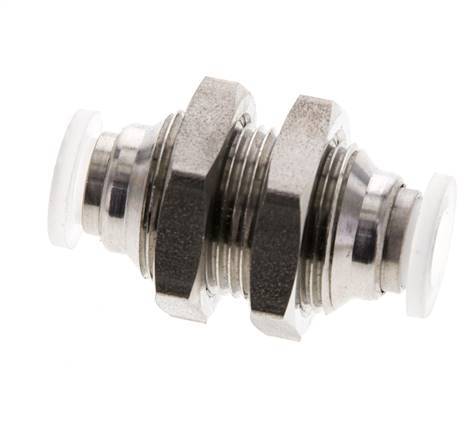 6mm Push-in Fitting Stainless Steel/PA EPDM/PTFE Bulkhead