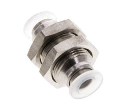 6mm Push-in Fitting Stainless Steel/PA EPDM/PTFE Bulkhead