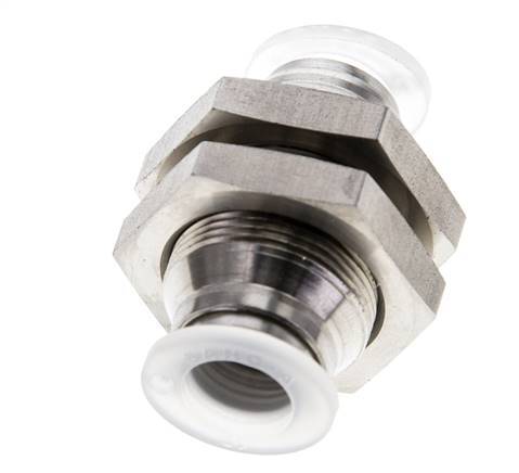 10mm Push-in Fitting Stainless Steel/PA EPDM/PTFE Bulkhead