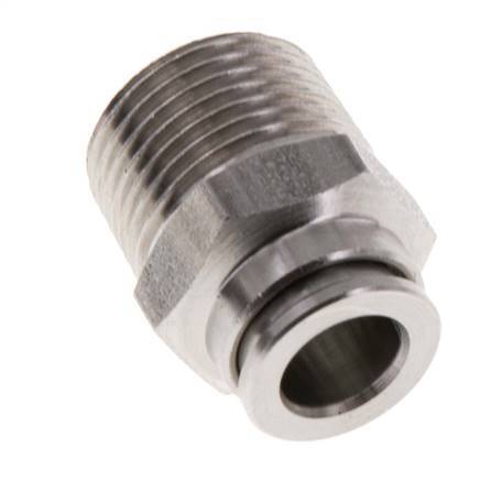 8mm x R3/8'' Push-in Fitting with Male Threads Stainless Steel FKM