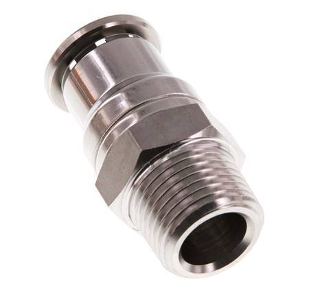16mm x R1/2'' Push-in Fitting with Male Threads Stainless Steel FKM